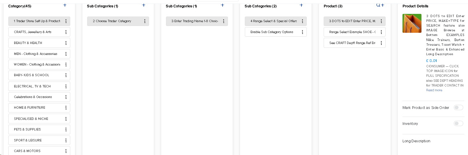 Catalogue Set Up